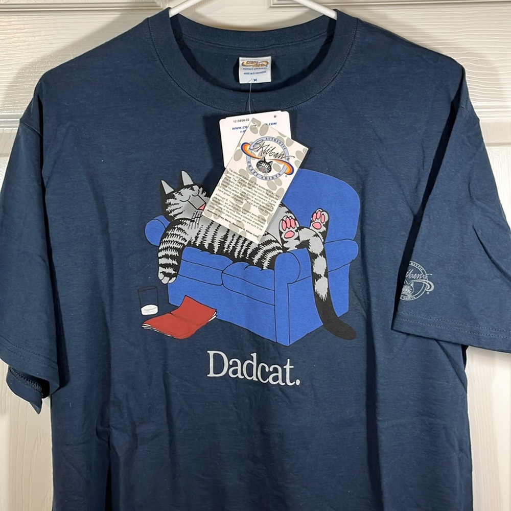 🔥 NWT Dadcat Genuine B. Kliban Cat TEE SHIRT Men’s M Combed Cotton Crazy Shirts - Picture 6 of 16